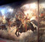 Charge of winged husaria. A picture in the museum.
