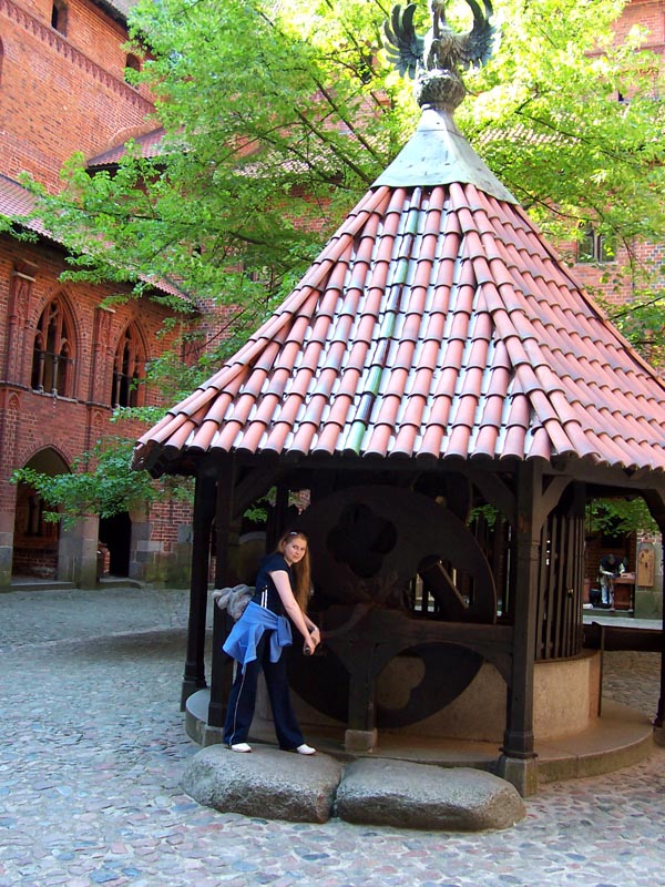 The well in the Upper Castle, one of the oldest items.  Above the well there is a figure of pelican that was the Teutonic Order emblem.
